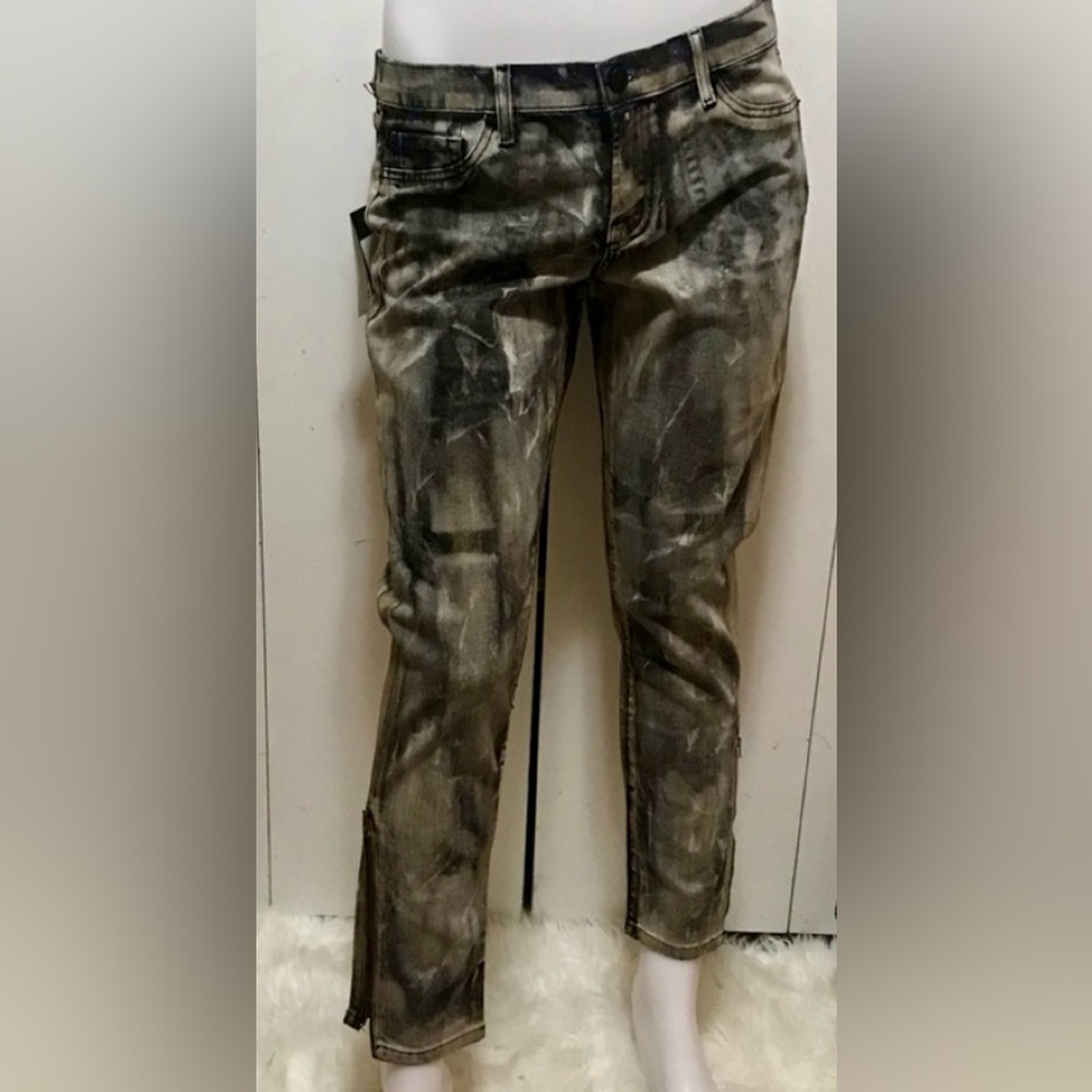 NWT: David Kahn Nikki Ankle Dirty Black + Gold Jeans 31